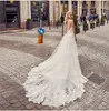 Abito da sposa 2022 Nuove eleganti bretelle di pizzo di pizzo sexy tiro da viaggio per coda sexy posizione marina vieta vacanza all'ingrosso vestido de nolia