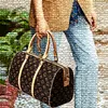 Borsoni TAGLIA 45-50CM nero marrone PVC fiore vacanza estiva moda uomo donna borsa da viaggio bagaglio borse firmate grande capacità sport tote all'aperto borsa