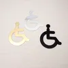 Autocollants muraux 1 pièces WC signe Instruction pour handicapés seulement acrylique miroir étiquette pour boutique publique décor à la maison handicapé toilette signalisation