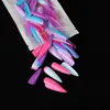 Falska naglar 100st nagelspets Lång ballerina matt fast färg Tryck på full täckningsförlängningsverktyg Prud22