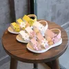 1 2 3 4 5 6 7 8 9 10 11 Years Teens Girls Summer Yellow White Pink Princess Dress Shoes Sandals For Girls School Sandals New268F
