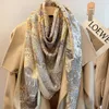 Kvinnor Silk Wool Scarf Square 135x135cm Big Silk Shawls Wraps Hijab Female Winter Autumn Wool Pashmina Bufanda Headscarf Stoles