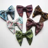 Bow Ties Sitonjwly Classic Paisley Floral Big Bowtie for Mens Cravats Women Double Layer Butterfly Soft Wedding Party Gravatasbow Emel22