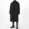 Men's Wool & Blends Solid Woolen Padded Coat Male Korean Long Loose Lapel Simple Slim Warm Double-breasted Jacket Boy 2021 T220810