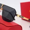 Nya Buffalo Horn Solglasögon Fashion Sport Sun Glasögon för män Kvinnor Rimless Rectangle Bamboo Wood Gelgasses Eyewear With Boxes Case Lu 252f