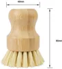 Brosses à récurer la vaisselle en bambou, épurateurs de nettoyage en bois de cuisine pour laver la casserole / casserole en fonte, poils en sisal naturel DHL F0422