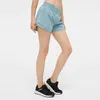 L-188 Shorts de ioga femininos quentes de 4 polegadas, shorts esportivos de secagem rápida e respiráveis, leggings de corrida para academia, calças atléticas de elastano