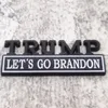 パーティーデコレーション1PC Let's Go Go Brandon Trump Car Sticker for Auto Truck3Dバッジエンブレムデカールオートアクセサリー8x3cm