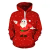 Herrtröjor tröjor plus size hoodie 3d tryck snögubbe digital avslappnad tjock herr tröja höst och vinter julstil