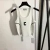 Summer Knit Coletes Mulheres Marca Tanques Camis Personalidade Letras desenhista Vest Senhoras Luxo Elástico Tops Roupas