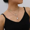 Collana con pendente a forma di lucchetto multistrato Collana a catena a cuore per regalo di gioielli per coppia da donna