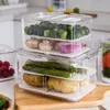 Recipientes de armazenamento de alimentos para refrigerador de estimação com cozinha de tampa Lembrete de vedação de congelador separado para vegeta