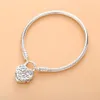 925 Silver Charms Love bangle Valentine's Day Bracelet Women Romantic Gift Beads Fit Pandora