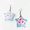 Fashion Jewelry Fun Acrylic Star Dangle Earrings with Earhooks blank heat press transfer Sublimation Earrings Blanks