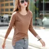 Tuangbiang Primavera Gainha Irregular Mulheres O-pescoço de Algodão De Bambu T-shirt Loose Moda Ribbed Slim Camiseta Senhoras Roxo Tops 220321