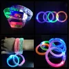 DHL LED Flash Pulsera Descompresión Juguete Colorido Light Up Bubble Pulseras Favores de fiesta Light-Up Acrílico Pulsera Intermitente Pulsera