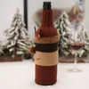 Ensemble de bouteilles de Noël 2022 décoré avec dessin animé tricoté vieil homme bonhomme de neige ensemble de vin mise en page de Restaurant festif