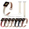 Slim Weaist Leather Double Nail Watchband Band Fit Iwatch Series 7 6 SE 5 4 3 for Apple Watch 38 40 41 42 44 45mm wristband