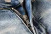 2022 Męskie Dżinsy Hip Hop High Street Moda Retro Torn Fold Szycia Męskie Woemns Projektant Motocykl Jazda Slim Montaż Casual Spodnie Brand Hole Jean # 094