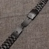 Reloj Bands WatchBand Black 18mm 20mm 22mm 24mm Strap de acero inoxidable Pulsera de correa de metal Un botón lateral Banda de muñeca endada en venta