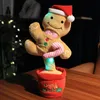 Christmas Kids Dancing Cactus Toys de pel￺cia eletr￴nica de Natal Penguin Elk cantando Early Education Funny Toy Gift D016