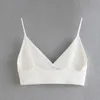 TAF White Crop Top Woman Ribbed Dzianiny Kobiety Lato Sexy Backless Kobieta Strappy Tank S Camis Bluzki 220316