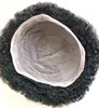 8mm afro vague attachée à la main pièces de cheveux vierges humains indiens pour homme noir en Amérique livraison express rapide