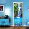 3D Steg Door Sticker DIY Selfadhesive Waterfall Tree Decals Mural Waterproof Paper Plaffisch For Print Art Picture Home Decoration T2234K