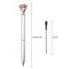 Gel Pens Longkey Diamond Big Crystal Pen Pen Offices de metal y escuelas Sier/White con lunares de rosa/oro rosa Blanco Do Ambki