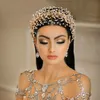 Lüks Gelin Tiaras Başkanı Düğün Saç Sticks Için İnciler Mücevherat Doğum Günü Partisi Headdress Taç Aksesuarları Düğün Mücevherler Gelinler Jewelries