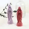 3Dレトロバージンメアリー彫刻シリコーンカビdiyクラシックフォーチュンゴッドマザーマザーデイギフト220629のための富のろうそくの型