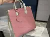 Totes axelpåsar sommarsäck plat bb väska monogram empreinte läder tote med olika färgade grön/beige/grädde rosa handväska designer tryckt och präglad väska