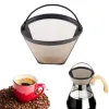 차 도구 교체 커피 필터 재사용 가능한 리필 가능한 바구니 컵 10-12 컵 영구 커피 제조업기 기계 필터 핸들 카페 DH884와 금 메쉬