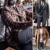Men's Wool & Blends Men Houndstooth Gentleman Woolen Coat Fashionable Trench Lapel Overcoat Single-breasted Jacket Mid-length Male Warm T220810