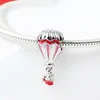 Populära 925 Sterling Silver Cute Hot Air Balloon Pendant Diy Pärlor för original Pandora Charm Armband Kvinnor Syckelframställen