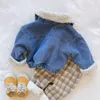 Kurtki wiosna zima dla dzieci dżinsowa kurtka dla dzieci dziewczęta ciepły płaszcz mody dzieci odzież maluchowa ubrania maluchowe 220826