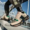 Zapatos de hombre con cordones de primavera y otoño de colores mezclados, zapatillas de deporte cómodas informales para hombre con punta redonda de cuero PU 2021