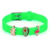 Kralen strengen verzilverde zeester avocado kralen gaas armbanden met siliconen 10 mm ketting charme voor vrouwen kid sieraden speciaal aanbod lars22