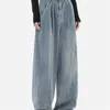 Summer Fashion Women Harajuku Jeans Wide Leg Allmatch Loose Casual Wash Denim Pants Baggy High Street Long Trousers 220701