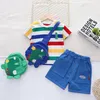 3 stücke Jungen Kleidung Set Sommer Dinosaurier Druck T-shirt Hosen Tasche Casual Baby Jungen Kleidung Kinder Kleidung Trainingsanzüge