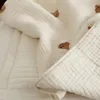 Mi Ins Born Born Korean Bear Embroidery Kids Sleeping Blanklet Cottone Bedding Accessories 220620