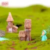 Dekorativa föremål Figurer 1st Wood Rustic Vintage Castle Mini Fairy Garden DecorationDecorative