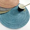 4PCS Cotton Yarn Ramie Round Placemat No Slip Dining Table Mat Disc Bowl Pads Coasters Pot Holder Insulation Pad Kitchen Decor W220406