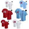 Maglie da baseball Anti Restringimento Quick Dry 28 ARENAD0 4 M0LINA Maglia da baseball base sunmmer maglietta sportiva magliette da corsa Rosso Bianco Taglia S-XXXL