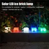 Solar Brick Lights Waterproof Ice Cube Lamps Shape LED Landscape Lighting Outdoor Yard Garden Decorative Lights