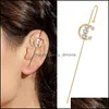 Other Earrings Jewelry Lady Cler Hook Charm Piercing Ear Climbers Pearl Cubic Zirconia Rhinestone Earring Fashion Dhfmu