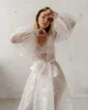 Abiti da ballo bianchi da donna Vestaglia da sposa in tulle Accappatoi a maniche lunghe sexy Scollo a V Servizio fotografico Boudoir su misura Baby Shower