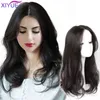 Синтетические парики волос косплей xiyue Long Synthetic Curly Wigs с центральными ударами Натуральные темно -коричневые для женщин косплей теплостойкий волокно 220225