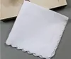 500st Cotton Handkerchief Handdukar Cutter Diy Blank Scallop Handkerchief Party Decoration Cloth Servetter Craft Vintage Hanky ​​Oman Bröllop Sn4931