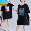 T-shirt feminina tamanho grande 5xl 6xl 7xl Mulheres de manga curta de verão